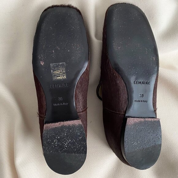 Lemaire Brown Calf Hair Loafers, size 36 - Picture 5 of 10
